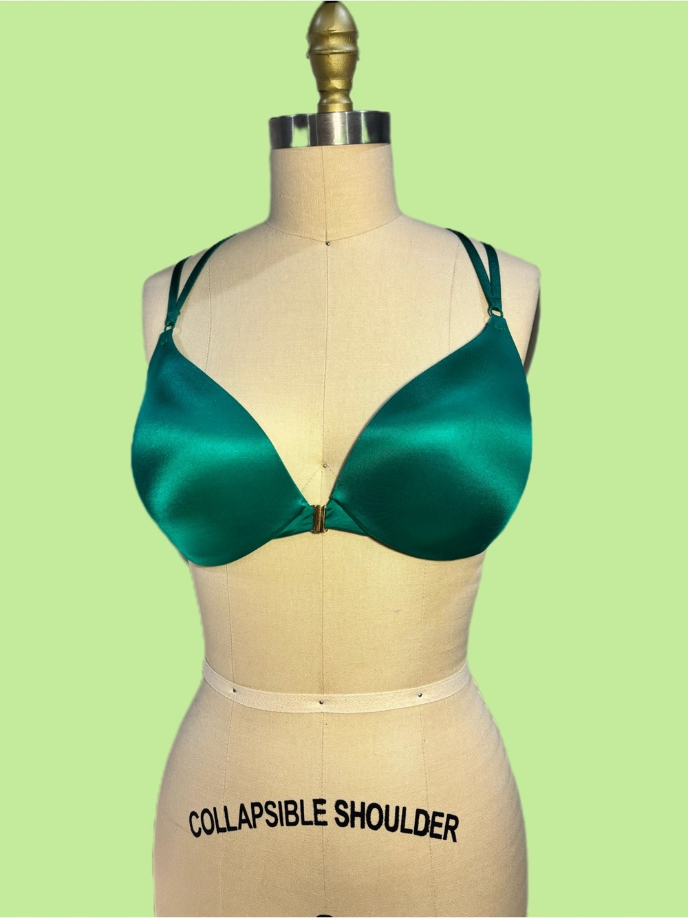 Victoria's Secret Teal Satin Front-Close T-Shirt Bra
